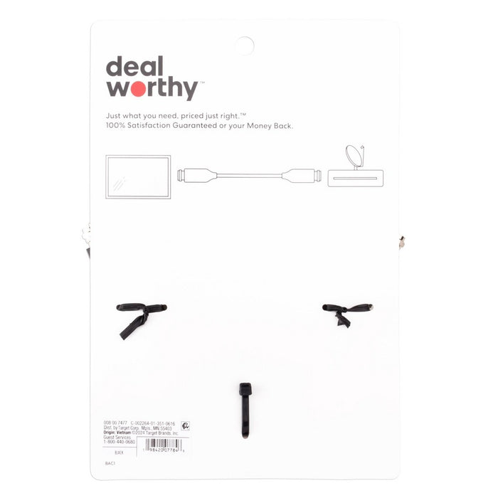 6' Coaxial A/V Cable - dealworthy Black