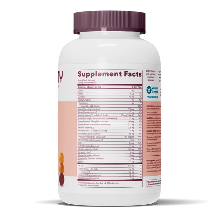 SmartyPants Women's Multi & Omega 3 Fish Oil Gummy Vitamins with D3, C & B12 - 180 ct