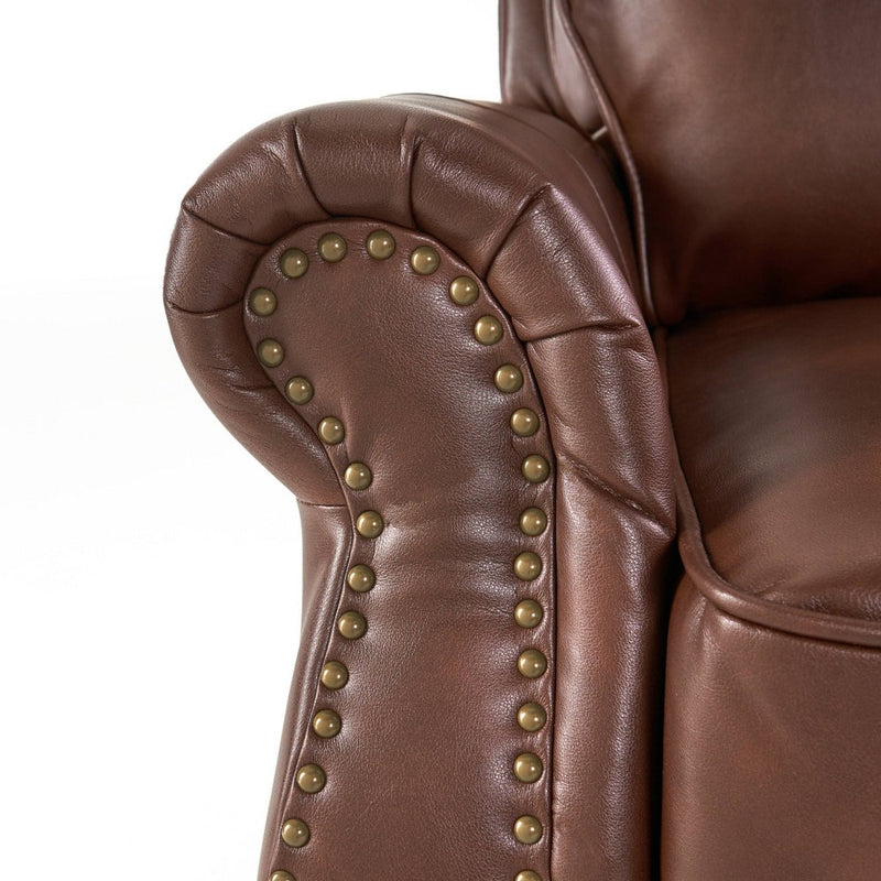 Torreon Polyurethane Leather Recliner Club Chair: Pushback, Birch Wood Legs - Christopher Knight Home (LOCAL PICKUP ONLY)