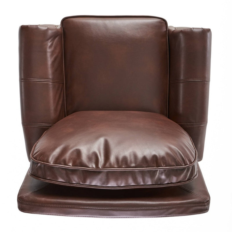 Torreon Polyurethane Leather Recliner Club Chair: Pushback, Birch Wood Legs - Christopher Knight Home (LOCAL PICKUP ONLY)