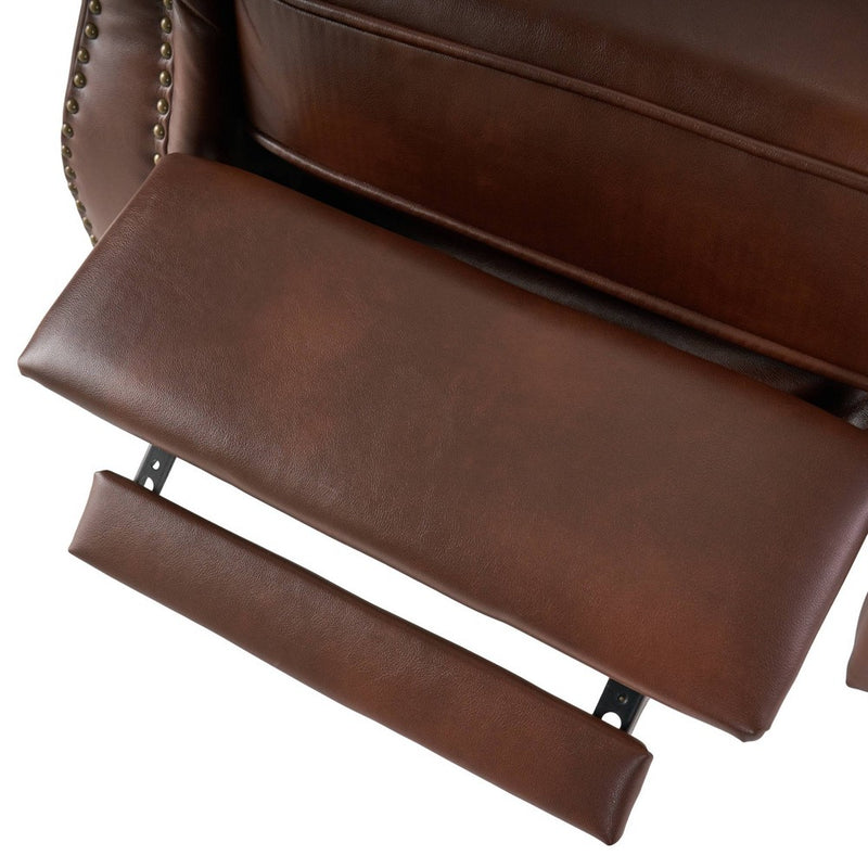 Torreon Polyurethane Leather Recliner Club Chair: Pushback, Birch Wood Legs - Christopher Knight Home (LOCAL PICKUP ONLY)