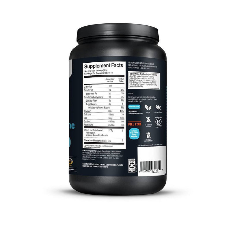 Vega Performance Protein + Creatine Plant Based Vegan Powder - Chocolate - 23.4oz