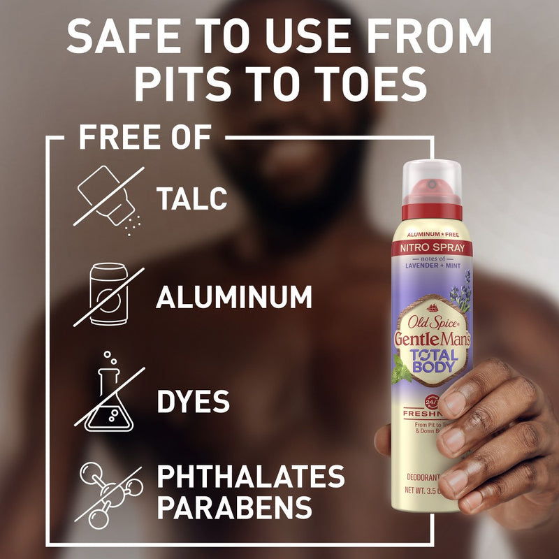 Old Spice Whole Body Deodorant for Men - Total Body Aluminum Free Spray - Lavender & Mint - 3.5oz