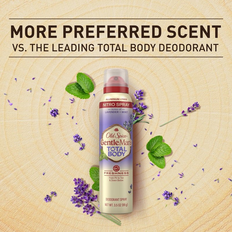 Old Spice Whole Body Deodorant for Men - Total Body Aluminum Free Spray - Lavender & Mint - 3.5oz
