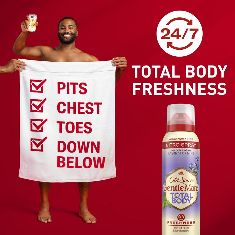 Old Spice Whole Body Deodorant for Men - Total Body Aluminum Free Spray - Lavender & Mint - 3.5oz