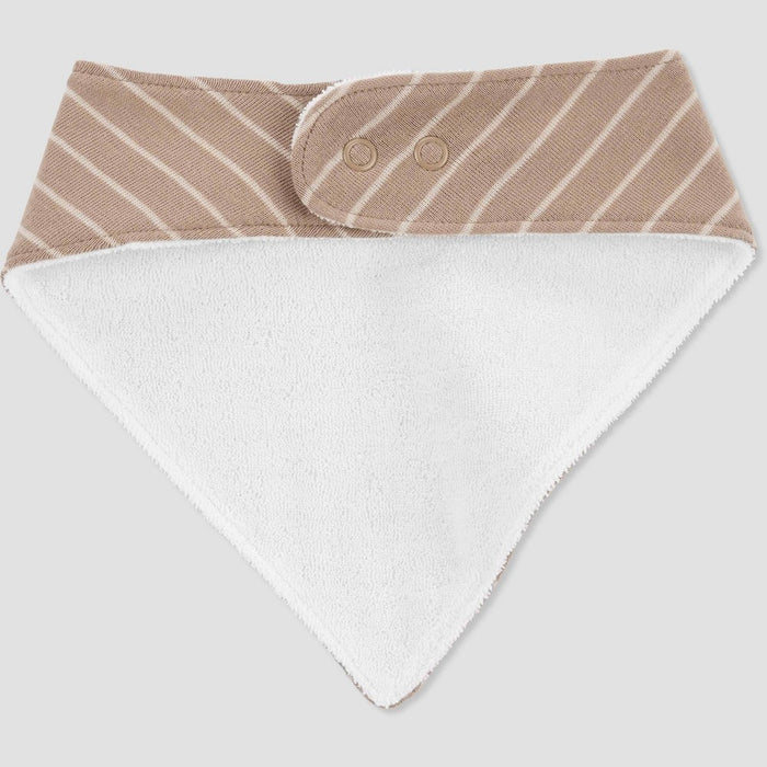 Carter's Just One by You Baby Girls' 3pk Striped Bib - Blue/Brown