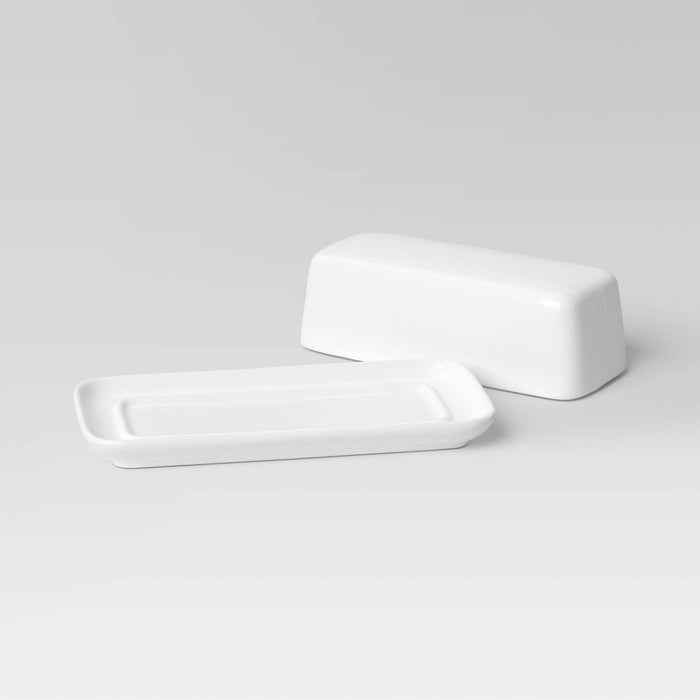 2pc Porcelain Butter Dish White - Threshold