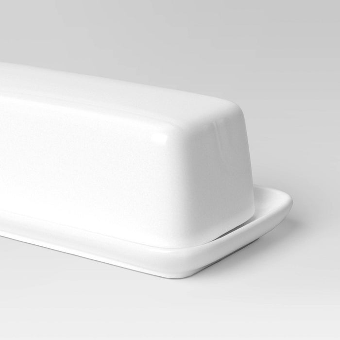2pc Porcelain Butter Dish White - Threshold