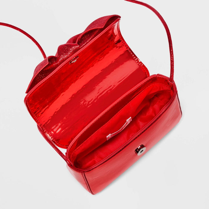 Girls' Glitter Bow Crossbody Bag - Cat & Jack Red