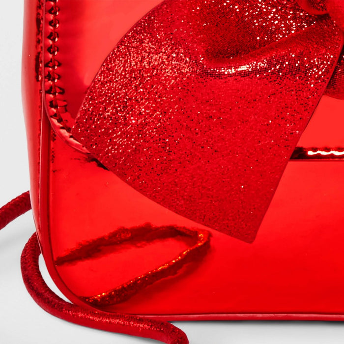 Girls' Glitter Bow Crossbody Bag - Cat & Jack Red