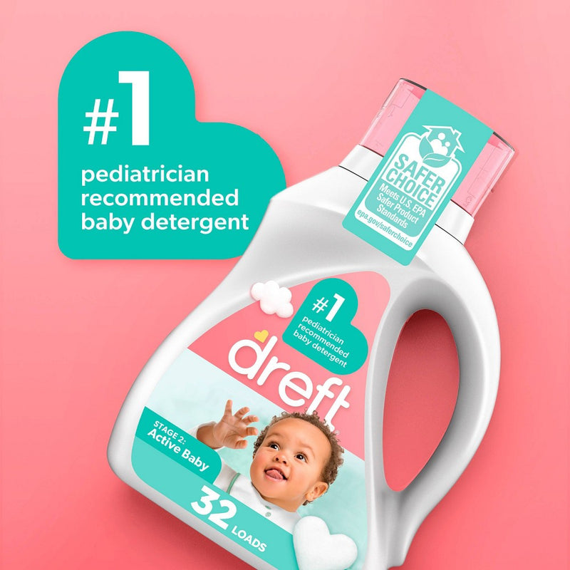 Dreft Stage 2: Active Baby HE Compatible Liquid Laundry Detergent - 105 fl oz