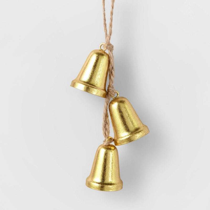 7" Cluster Bell Christmas Tree Ornament Gold - Wondershop