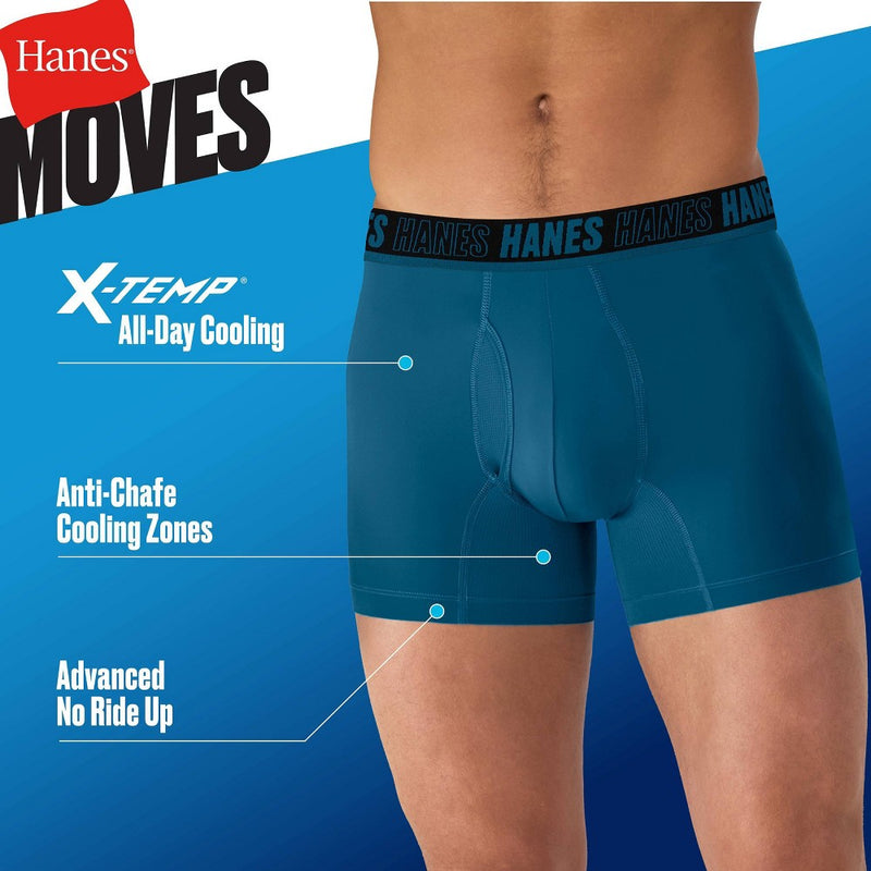Hanes Moves Premium Men's Anti-Chafe X-Temp Trunks 2pk - Blue/Black M