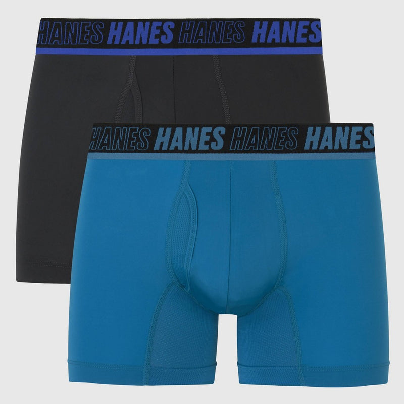 Hanes Moves Premium Men's Anti-Chafe X-Temp Trunks 2pk - Blue/Black M