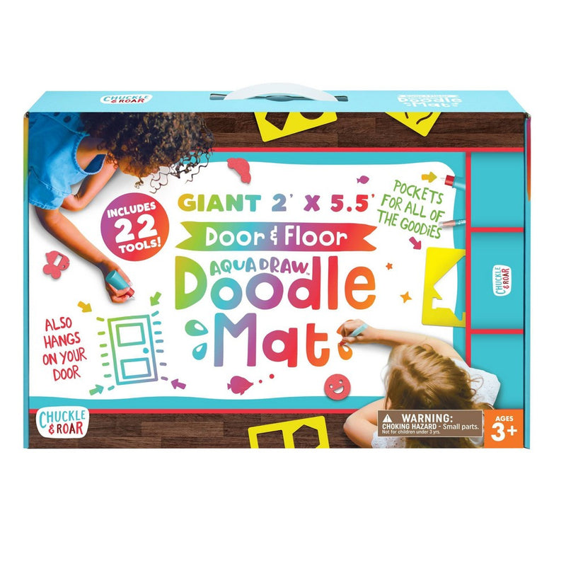 Giant Aqua Draw Door & Floor Doodle Mat with 22 Mess-Free Tools - Chuckle & Roar
