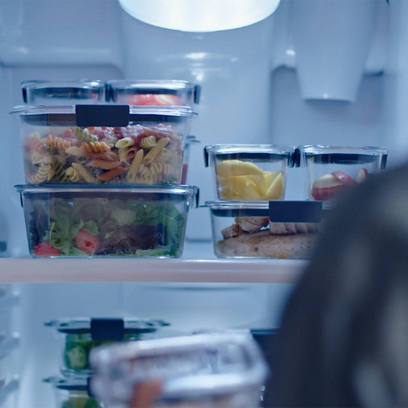 Rubbermaid Brilliance 18pc Glass Food Storage Container Set: Clear, Microwave & Dishwasher Safe, Includes Lids, 1-Year Warranty