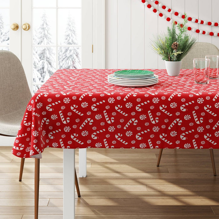 84"x60" Christmas Peppermint Swirl Tablecloth - Wondershop