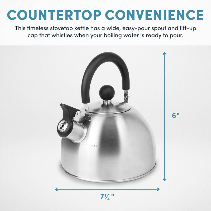 Aroma 1.5qt Stainless Steel Stovetop Kettle Silver