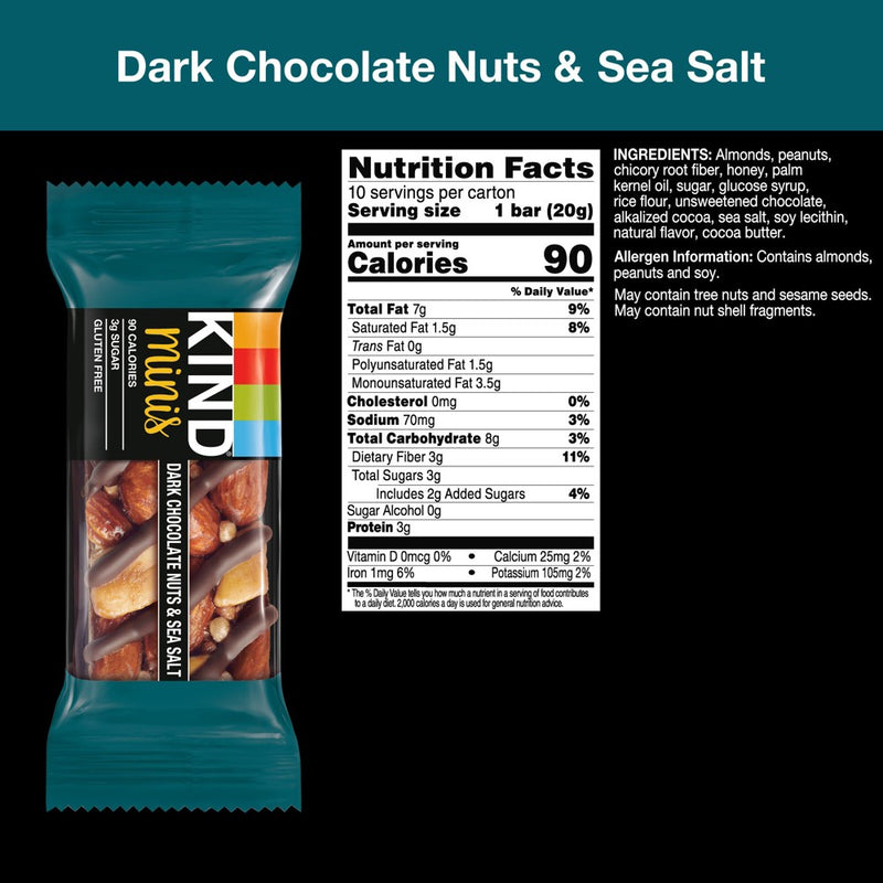 KIND Minis Dark Chocolate Nuts Sea Salt - 0.6 / 10ct
