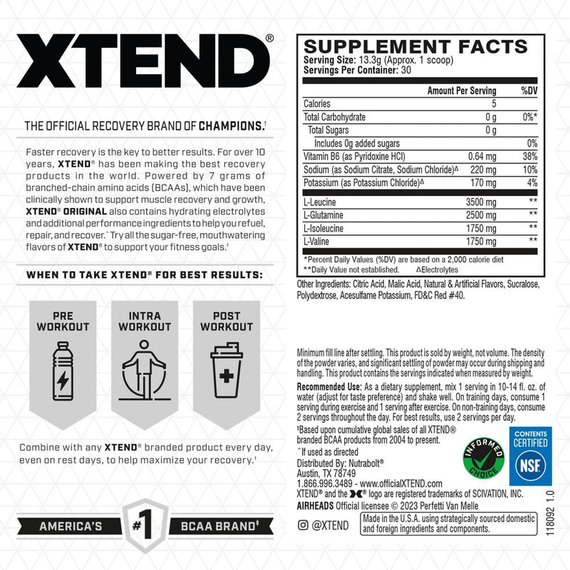 Xtend Original Cherry Airheads Dietary Supplements - 14oz/30ct