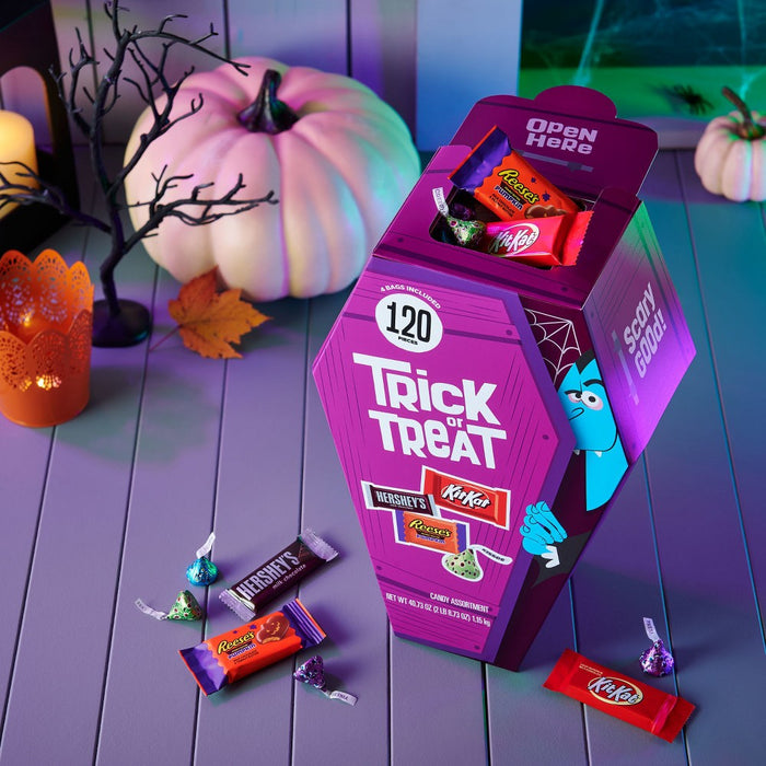 Hershey's Milk Chocolate Assorted Trick or Treat Halloween Candy Coffin Gift Box - 120pc/40.73oz