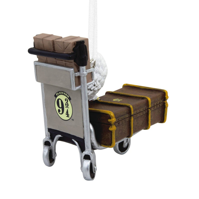 Hallmark Harry Potter Hedwig on Luggage Trolley Cart Christmas Tree Ornament