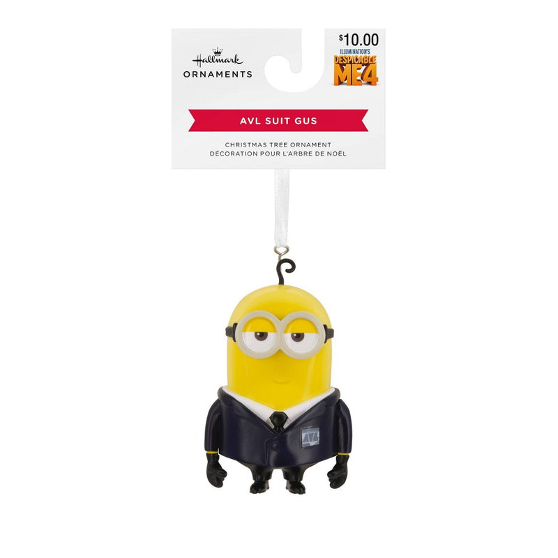 Hallmark Despicable Me 4 AVL Suit Gus Christmas Tree Ornament: Minion Ornament, Indoor Decoration