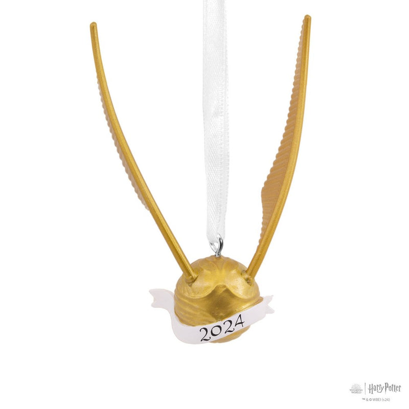 Hallmark Harry Potter Golden Snitch with 2024 Banner Christmas Tree Ornament