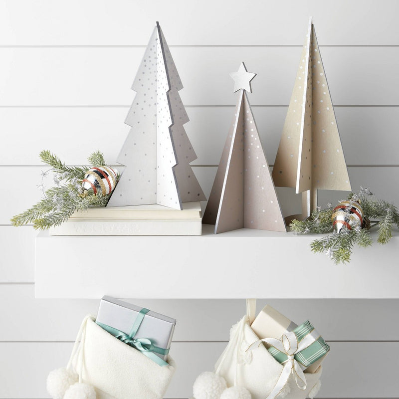 3pc Wood Christmas Tree Figurine Set - Wondershop