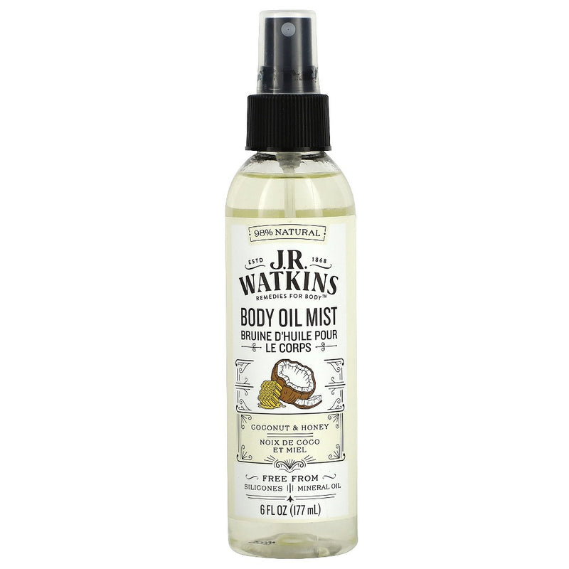 J R Watkins Body Oil Mist, Coconut & Honey, 6 fl oz (177 ml)