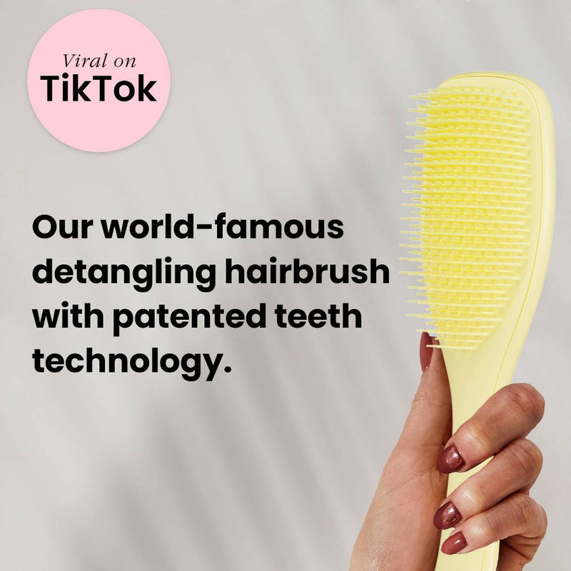 Tangle Teezer Plant Brush Naturally Curly Detangling Hair Brush - Pastel Lemon