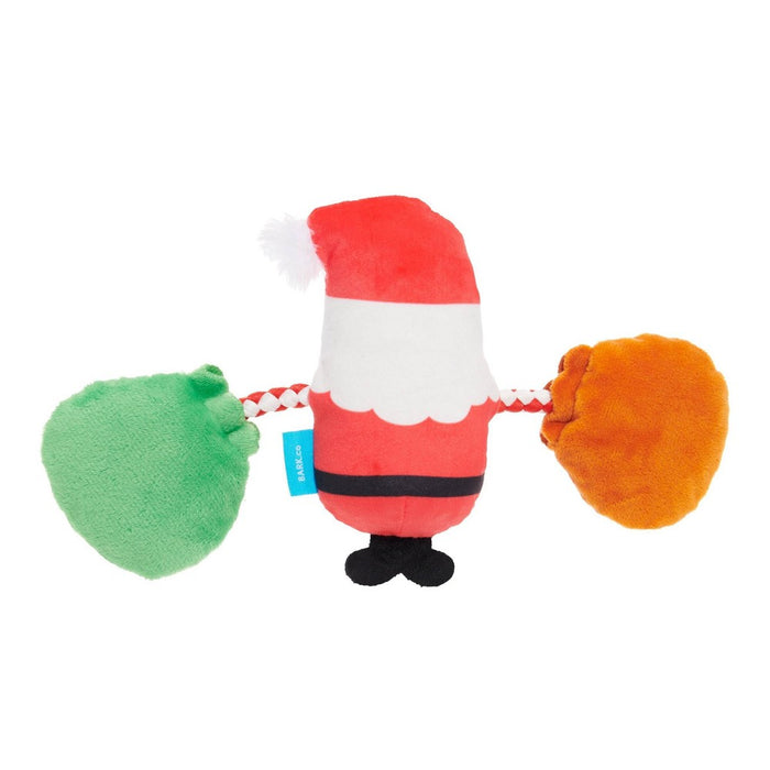 BARK Holiday Santa's Workchomp Santa's Swag Bags Dog Plush Toy