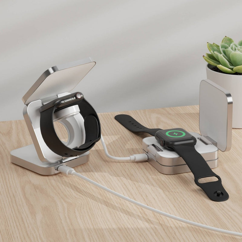 Just Wireless 3-in-1 Magnetic Collapsible Wireless Charger - White