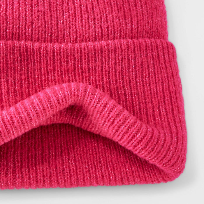 Girls' Ribbed Solid Beanie - art class Pink