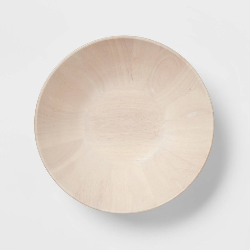 16oz Rubberwood White Washed Serving Bowl - Threshold