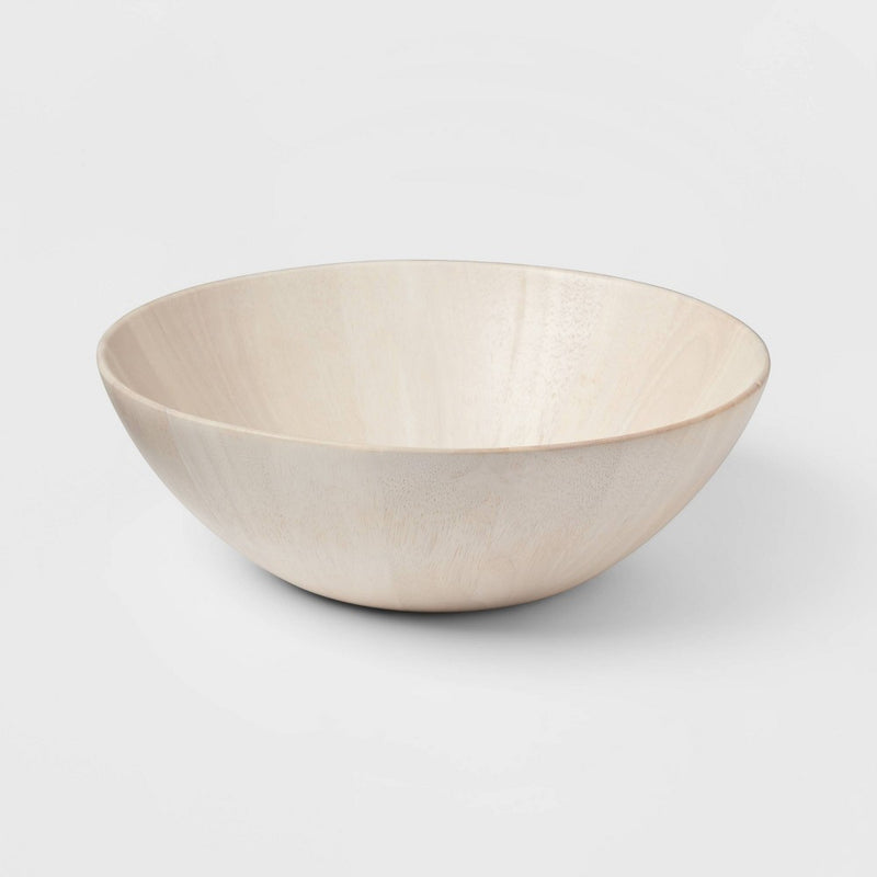 16oz Rubberwood White Washed Serving Bowl - Threshold