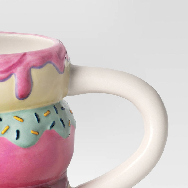 16oz Stoneware Figural Donut Mug Pink - Room Essentials