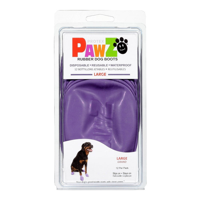 Pawz 12pc Rubber Dog Boots - L