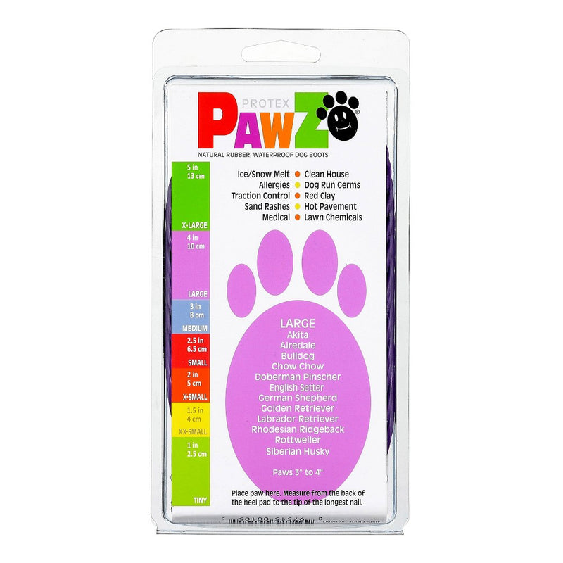 Pawz 12pc Rubber Dog Boots - L