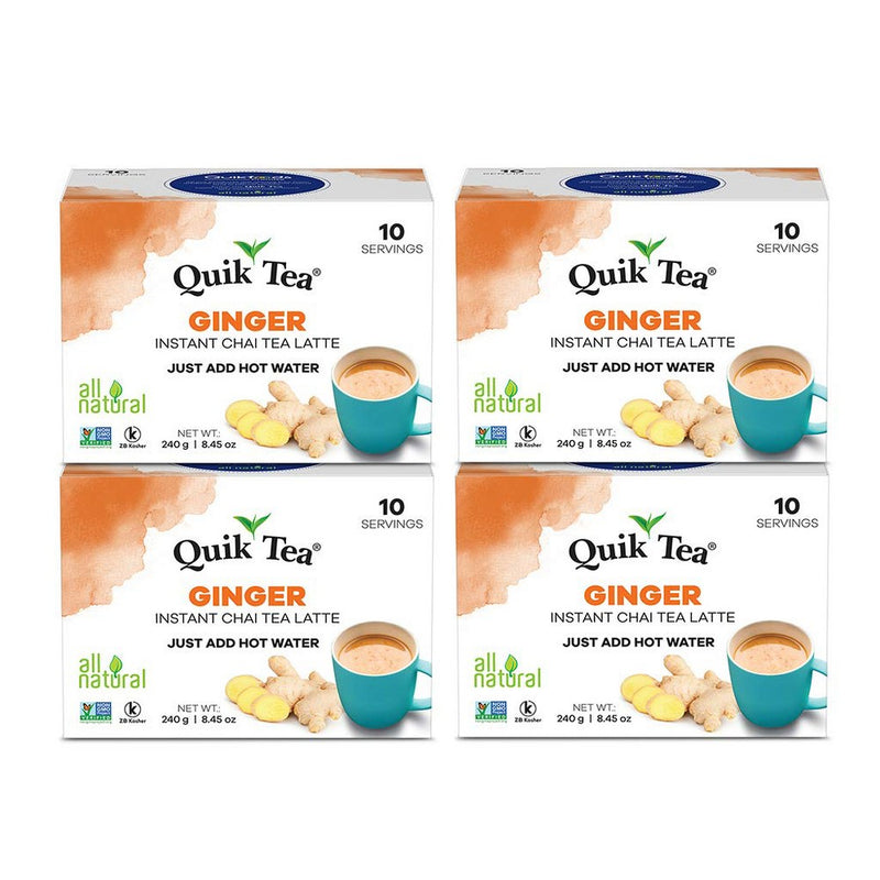 QuikTea Ginger Chai Tea Latte, 8.5 Ounce (Pack of 4) (8.5 Ounce (Pack of 4))