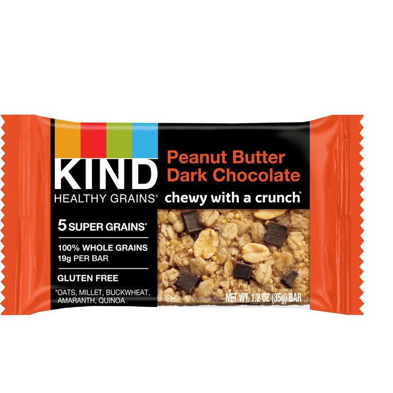KIND Healthy Grains Peanut Butter Dark Chocolate Chunk, Gluten Free Granola Bars - 5ct
