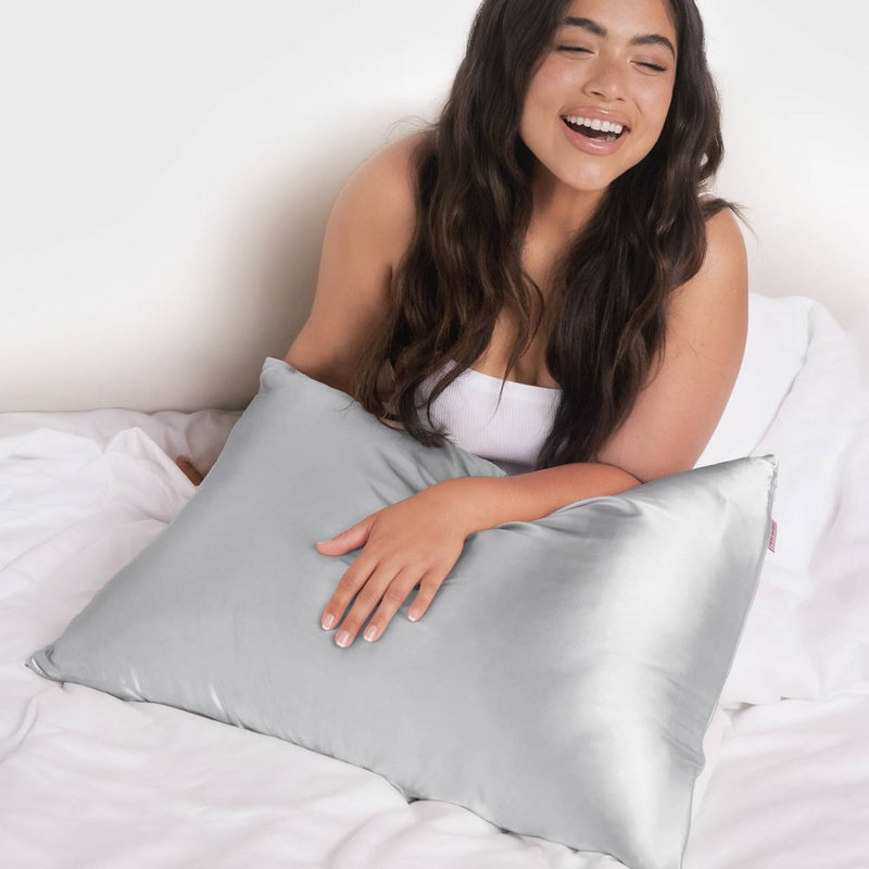 Kitsch Queen Size Satin Standard Pillowcase Thread Count "600" - Silver