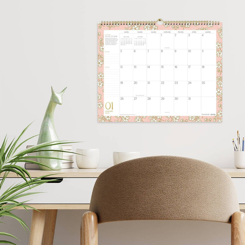 Marie Kondo for Blue Sky 2025 Monthly Wall Calendar 12.8"x15.04" Hana Pink: Planner & Wall Calendars for Adults