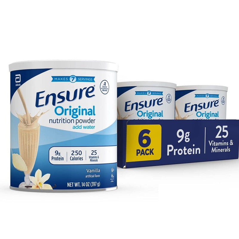 Ensure Original Vanilla Nutritional Powder | Vanilla Protein Shake | Meal Replacement Shake Mix | 8G Protein, 24 Vitamins & Minerals | Immune Support |14.1 Oz - 6 Pack