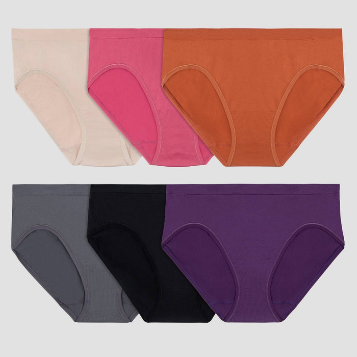 Fruit of the Loom Women's 6pk 360 Stretch Seamless Bikini Underwear - 7