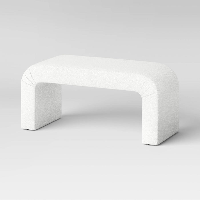 Cicely Waterfall Bench Cream Boucle - Threshold: Padded, No Assembly, Bedroom Furniture (LOCAL PICKUP ONLY)
