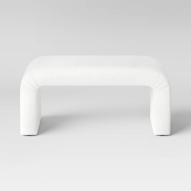 Cicely Waterfall Bench Cream Boucle - Threshold: Padded, No Assembly, Bedroom Furniture (LOCAL PICKUP ONLY)