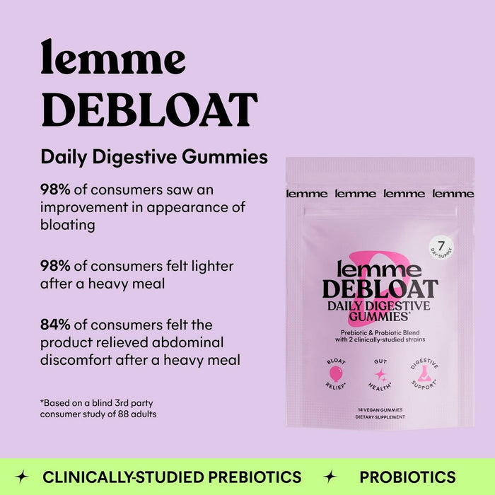 Lemme Debloat Daily Digestive Probiotic Vegan Gummies - 14ct