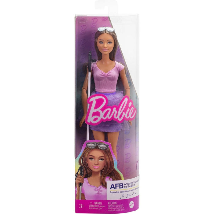 Barbie 12.7" Fashionistas Doll Brown Hair/Brown Eyes Blind Doll