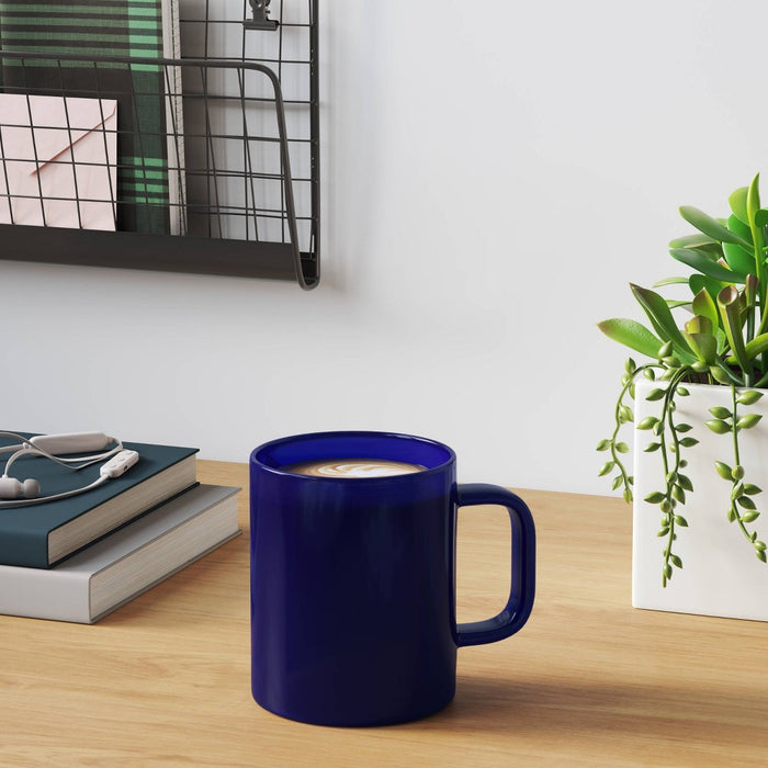 14oz Borosilicate Glass Mug Translucent Blue - Room Essentials: Microwave & Dishwasher Safe, Hot/Cold Beverages
